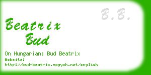 beatrix bud business card